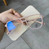 DAIIIBABYYY  -  Retro Fashion Anti-blue Light Glasses Men Women Transparent Computer Glasses Frame Eyeglass Frame Flat Glasses Square Eyeglasse
