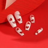Daiiibabyyy  24pcs Nail Tips Ballerina Long Valentine's Day French Love Heart Fake Nails