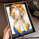 DAIIIBABYYY  -  New Silk Square Scarf Women Luxury Floral Print Kerchief Soft Satin Hairband Hands Bag Ribbon Foulard Hijab Neckerchief Headband
