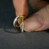 Daiiibabyyy  Sterling Silver Sparkling Zircon Round 18k Hoop Earrings For Women Classic Fine Jewelry Trendy Accessories