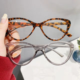 DAIIIBABYYY  -  Cat Eye Reading Glasses Women Eyeglasses For Nearsightedness Anti Blue Light Myopia Unique Triangle Cat Eye Glasses Frame -0-4.0