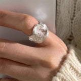 DAIIIBABYYY  -  Irregular Geometric Crystal Rings For Women Girls Creative Design Simple Fashion Exaggerated Engagement Jewelry Gifts