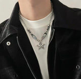 Daiiibabyyy  Punk Metal Star Flower Pendant Necklaces For Women Exaggerated Large Starfish Necklaces Bag Hanging Decoration Keychain