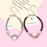 DAIIIBABYYY  -  Dolphin Crescent Moon Shell Black Rope Bracelets For Women Girls Pulseras Pulseira Accessoires Bracelete Best Friend Gift