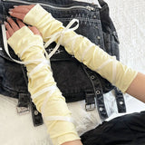 DAIIIBABYYY  -  Fingerless Long Strappy Sleeve Summer Sunscreen Armband Women Lolita Punk Ballet Gloves Y2K Sleeve Gothic Clothing Accessories