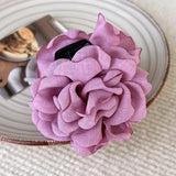 DAIIIBABYYY  -  Romantic French Rose Flower Barrettes Women's Back Head Shark Clip Large Grip Loose Clip Headdress Fashion