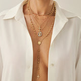 Daiiibabyyy  Cross Colorful Crystal Necklaces For Women Simple Gold Silver Color Y-Shaped Pendant Necklace Set New Christian Jewelry