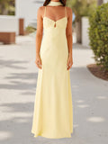 Daiiibabyyy  Elegant Maxi Dress with Adjustable Spaghetti Straps and Flowy Silhouette for Women s Summer Fashion Style