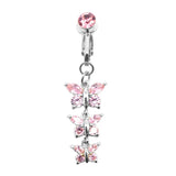 DAIIIBABYYY  -  1PC Fake Belly Button Ring Fake Belly Piercing Crown Clip On Umbilical Non Navel Fake Pircing Butterfly Cartilage Earring Clip