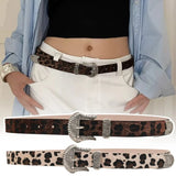 DAIIIBABYYY  -  Fashion and Personality Belt Female Design Feeling Small Leopard Print Snake Skin Cool Cool Spice Girl Style All-In-One Belts