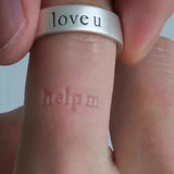 Daiiibabyyy  1/2pcs Love U Letter Handprint Ring for Men Women Niche Design High-end and Versatile Personalized Simple Couple Pairing Ring