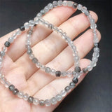 DAIIIBABYYY  -  Black Rutiled Quartz Cube Bracelet Gemstone Crystal Jewelry Bangle For Women Healing Bohemia Holiday Gift 1pcs