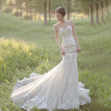 Daiiibabyyy  Elegant Off Shoulder Wedding Dress Women Sweetheart Strapless Lace Embroidered Mermaid Bridal Dress Vestidos De Novia Customized