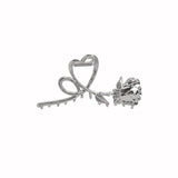 Daiiibabyyy Woman New Large Metal Rose Floral Hair Claw Crab Ladies Fashion Ponytail Clip Girls Hair Clips Headwear Hair Accessories