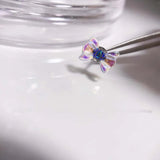 DAIIIBABYYY  -  1PC Bow-knot Helix Piercing Cartilage Earring Stainless Steel Colorful Acrylic Heart Ear Stud Tragus 16G Gauge Body Jewelry