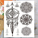 Daiiibabyyy  2pcs Black Mandala Tattoo Stickers for Girls, Black Lace Lotus Tattoo Mandala Flower Fake Jewelry Pendant Pattern
