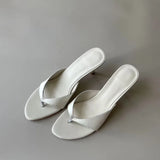 Daiiibabyyy  New Women's Shoes Luxury Genuine Leather High Heel Flip Flop Sandals for Woman French Casual Shoes Designer Shoes Zapatos Mujer