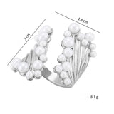 DAIIIBABYYY  -  Fashion Design Spindrift Adjustable Ring Women Trendy Personalized Faux Pearl Wide Face Ring Creative Party Jewelry Accessories
