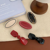 DAIIIBABYYY  -  Korean New Design Retro Bow Side Bangs Clip Temperament Acetic Duck Beak Clip Sweet Oval Shredded Hair Clip