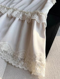 Daiiibabyyy  French Style Satin Ruffles Sweet Vests V Neck Lace Up All-match Slim Tanks Korea Chic Ins Sexy Pure Desire Spice Camis