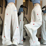 DAIIIBABYYY  -  Female Trend All-match High Waist Loose Straight Spring Summer 2025 New Simplicity Letter Wide Leg Pants Women Casual Trousers