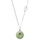 Daiiibabyyy Elbow Bead Chain Hetian Jade Necklace for Women Girl Gift Fresh Temperament Ins Fashion Peace Ｈappiness Jewelry