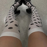 Daiiibabyyy  American Hot Girl  Y2K Polka Dot Thigh Socks Hot Selling Print Over The Knee Sweet Cute Stockings Spring Skirt Thigh Socks Women