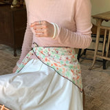 Daiiibabyyy  New French Sweet Pastoral Floral Hair Scarf Girls Light Thin Head Scarf Triangular Scarf Women Retro Fashion Versatile Headwear