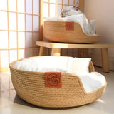 DAIIIBABYYY  -  Cat Basket Warm Round Sleeping Bed Sweet Cat Bed Cozy Kitten Lounger Cushion Detachable 2 in1 Cats Beds Washable Pet Cave