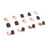 DAIIIBABYYY  -  24 PCs Short French Minimalist Smudged Nails with 1 Jelly Gel and 1 Nail File