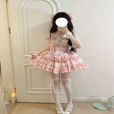 DAIIIBABYYY  -  White Sugar Girl Original Design Lolita Dress Chinese Style Hanging Neck Dress Summer