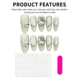Daiiibabyyy  10pcs Summer Little Fresh Handmade Press On Nails Mint Green Cat's Eye Glossy Diamond Decor Fake Nails Simple French False Nail