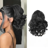 Daiiibabyyy  12inch Short Ponytail Extension Classic Loose Curly Wavy Claw Clip Pony tails Synthetic Hair Extensions Hairpieces for Women