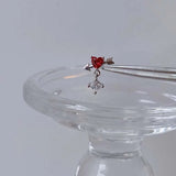 DAIIIBABYYY  -  1piece Helix Piercing Earring Stud Traugs Sleeper CZ Earring Angle Wing Korea Conch Piercing Screw Y2k  Body Jewelry Decoration