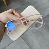 DAIIIBABYYY  -  Retro Fashion Anti-blue Light Glasses Men Women Transparent Computer Glasses Frame Eyeglass Frame Flat Glasses Square Eyeglasse
