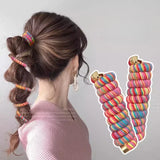DAIIIBABYYY  -  New Korean Spiral Hair Ties High Elastic Telephone Cord Braid Hair Band Women Girls No Crease Ponytail Holder Hair Ropes