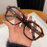 DAIIIBABYYY  -  Retro Leopard Anti Blue Light Computer Glasses Frame Women Oversized Men Trendy Fashion Eyeglasses Classic Spectacles Ouclos