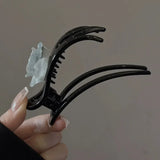 Daiiibabyyy  Ink Wash Camellia Hair Claws Elegant Lady Barrettes Hair Claw Clips for Women Female Hair Styling Accessories Headdress Headwear