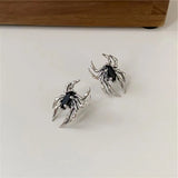 Daiiibabyyy Gothic Retro Old Spider Zircon Earrings Women Fashion Design Black Zircon Earring Party Jewelry Gifts Wholesale