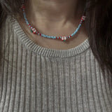 Daiiibabyyy  Bohemian Handmade Beaded Choker Necklace Adjustable Colorful Seashell Surfer Necklaces Beach Crystal Charms for Jewelry Making