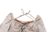 DAIIIBABYYY  -  New Women's Solid Color Slim Fit with Exposed Navel Fashion V-neck Hanging Neck Long Sleeved Top for Women