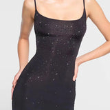 DAIIIBABYYY  -  New Women's Solid Color Slim Fit Bag Hip Street Fashion Suspender Backless Dress