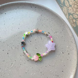 DAIIIBABYYY  -  Colorful Beaded Bracelet Simple Stretch Bracelets Summer Jewelry Stackable Bangle Friendship Wristbands