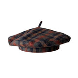 Daiiibabyyy  Autumn Winter British Color Plaid Flying Saucer Hat for Women Autumn Style Versatile Retro Checked Beret Fashion Painter Cap