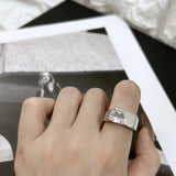 Daiiibabyyy  Harajuku Y2K Shiny Star Cross Crystal Rings for Women Unisex Couple Engagement Ring Party Creative Jewelry