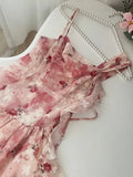 DAIIIBABYYY  -  Summer New French Floral Holiday Beach Y2k Irregular Dresses Women Fashion Elegant Camisole Dress Sweet Evening Party Prom Gown