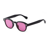 Daiiibabyyy  Vintage Fashion Shell Round Sunglasses Women Men Brand Design Retro Rivet Yellow Blue Lens Square Sun Glasses Female UV400