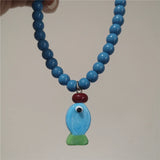 DAIIIBABYYY  -  Trendy Summer Y2K Blue Ceramic Fish Red Mushroom Cute Beads Necklace Women Girls Aesthetic Beach Jewelry Emo Accessories