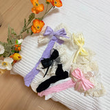 Daiiibabyyy New Jk Lolita Socks Women's Middle Tube Socks Lace Bow Y2k Summer Ballet style Japanese Socks Fishnet Stockings Accessories