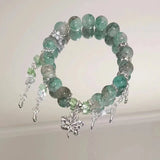 Daiiibabyyy  Star Bead Imitation Glass Bracelet for Girls' Christmas, Colorful and Trendy Atmosphere, High-End and Versatile Bracelet Gifts